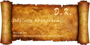 Dóczy Krisztina névjegykártya