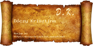 Dóczy Krisztina névjegykártya